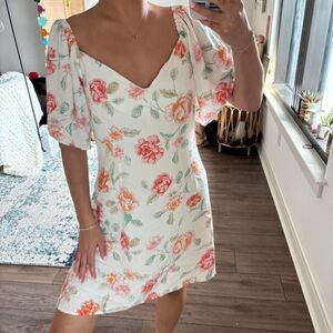 minkpink white floral babydoll dress size large brand new girly feminine